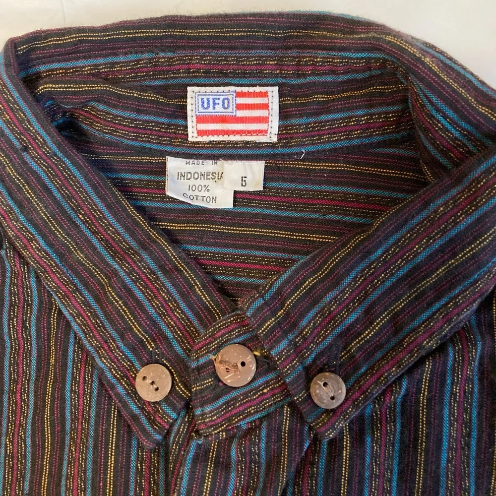 UFO Woven Striped Long-sleeved Shirt - Picture 4 of 6